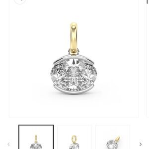 Gold and Silver Oval Pendant Necklace - Luce Pendant